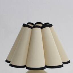 Handmade Khaki Pleated Lampshade With Black Edges-9# - thumbnail 2