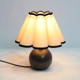 Handmade Khaki Pleated Lampshade With Black Edges-9# - thumbnail 4