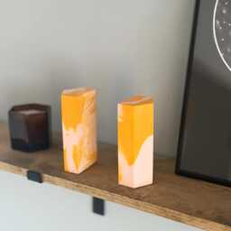 Unique Bookends Handcrafted From Jesmonite/Marble Home Decor Shelf Interior Styling Birthday Gift Book Gifts - thumbnail 3