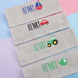 Personalized Kids Face Cloth Embroidered Flannel Washcloth - thumbnail 2