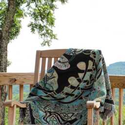 Irish Celtic Tree Of Life Woven Tapestry Throw Blanket By Jen Delyth, Soft Artistic Textured Design 100% Cotton Made in Usa 54x54 - thumbnail 3