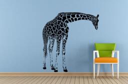 Long Neck Animal Giraffe Safari Savannah Africa Jungle Wall Decal Vinyl Sticker Mural Room Decor L1542 - thumbnail 1