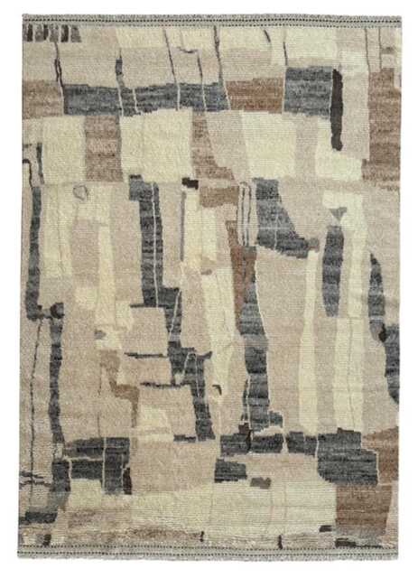 Hand-Knotted Moroccan Beni Ourain Rug, 100% Natural Wool, Modern Berber Carpet For Living Room - image 1