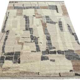 Hand-Knotted Moroccan Beni Ourain Rug, 100% Natural Wool, Modern Berber Carpet For Living Room - thumbnail 4