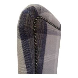 Queen Anne Wingback Fireside Chair Balmoral Tartan Fabric, Brass Castor Legs - thumbnail 4