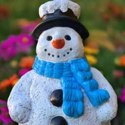 Large Snowman Statue Concrete Sculpture Outdoor Happy Figure Handmade Decor Front Door Ornament Snowman Lover Gift - thumbnail 2