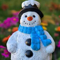 Large Snowman Statue Concrete Sculpture Outdoor Happy Figure Handmade Decor Front Door Ornament Snowman Lover Gift - thumbnail 4