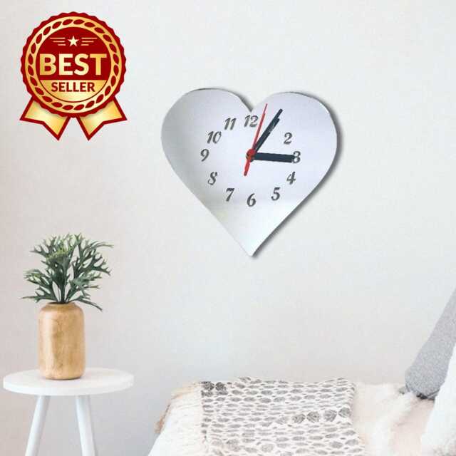 Heart Acrylic Clock - Many Colours Available - Bespoke Shapes & Sizes Made - image 1