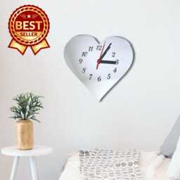 Heart Acrylic Clock - Many Colours Available - Bespoke Shapes & Sizes Made - thumbnail 1
