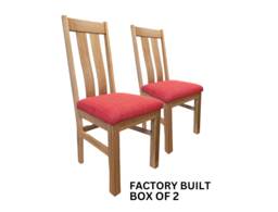 Grofurniture Solid Built Oak Dining Chair Red - thumbnail 1