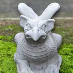 Concrete Griffin Statue Stone Mythical Creature Sculpture Gothic Cement Ornament Handmade Fantasy Garden Decor Front Door Guardian - thumbnail 3