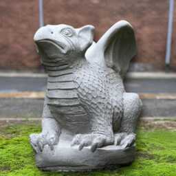 Concrete Griffin Statue Stone Mythical Creature Sculpture Gothic Cement Ornament Handmade Fantasy Garden Decor Front Door Guardian - thumbnail 1