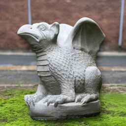 Concrete Griffin Statue Stone Mythical Creature Sculpture Gothic Cement Ornament Handmade Fantasy Garden Decor Front Door Guardian - thumbnail 4