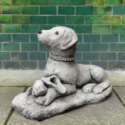 Concrete Garden Labrador Sculpture Handcrafted Stone Dog Statue Garden Pet Memorial Figurine Cement Lawn Ornament Outdoor Puppy Decor - thumbnail 1