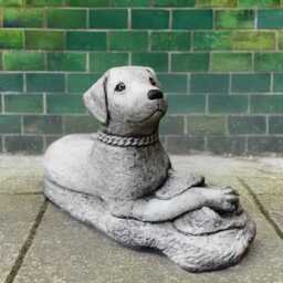 Concrete Garden Labrador Sculpture Handcrafted Stone Dog Statue Garden Pet Memorial Figurine Cement Lawn Ornament Outdoor Puppy Decor - thumbnail 3