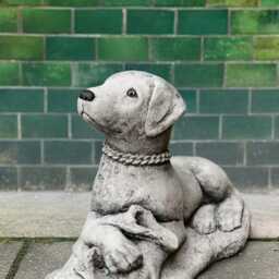 Concrete Garden Labrador Sculpture Handcrafted Stone Dog Statue Garden Pet Memorial Figurine Cement Lawn Ornament Outdoor Puppy Decor - thumbnail 4