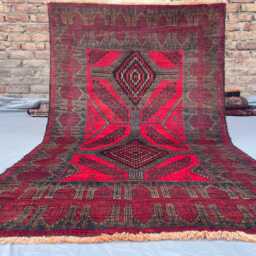 3x5 Afghan Tribal Rug - Hand-Knotted Wool Accent With Red & Yellow Geometric Design, Veg Dyed, Ideal For Living Room Or Kids Gift - thumbnail 2