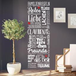 Wall Sticker Family Rules House Wall Stickers Sayings - thumbnail 1