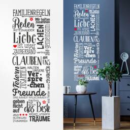 Wall Sticker Family Rules House Wall Stickers Sayings - thumbnail 2
