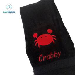 Crab Towel - Personalised Face Cloth/Hand Bath = Embroidered - thumbnail 1