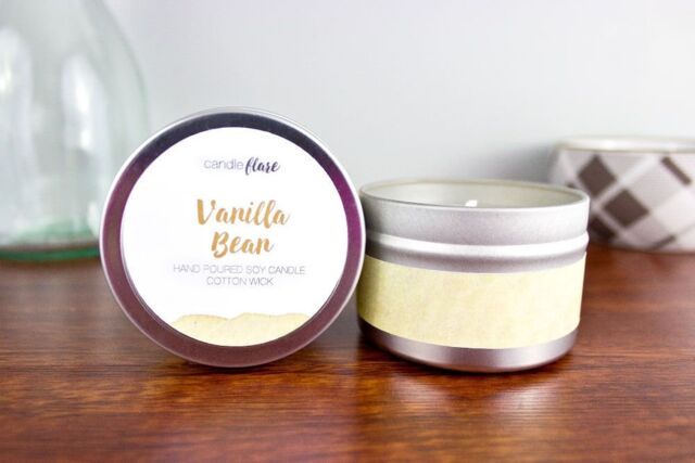 Vanilla Bean Soy Candle in 4Oz Tin - Vegan Candles Handmade - image 1