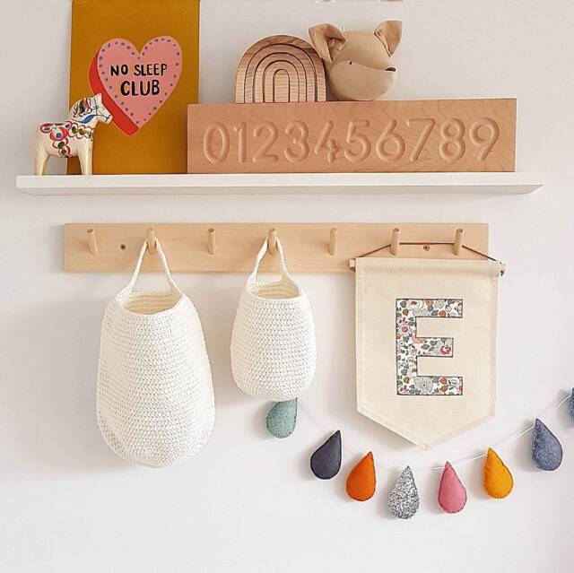 Single Letter Mini Banner, Wall Hanging, in Your Choice Of Fabric Or Colour Felt - image 1