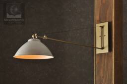 The Atwater, Modern Industrial Arm Wall Sconce With Brass Hardware & Customizable Finishes, Bar Light, Modern Custom Light - thumbnail 1
