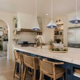 Handmade Cobalt Blue Ceramic Pendant Light Kitchen Island Modern Rustic Artisan Glazed Fixture Lighting - thumbnail 2