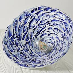 Handmade Cobalt Blue Ceramic Pendant Light Kitchen Island Modern Rustic Artisan Glazed Fixture Lighting - thumbnail 3
