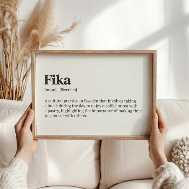 Fika Art Lagom Poster, Swedish Gifts For Families & Friends, Scandinavian Wall Posters, Modern & Sophisticated Art, Cosy Home - image 1
