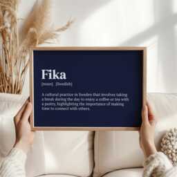 Fika Art Lagom Poster, Swedish Gifts For Families & Friends, Scandinavian Wall Posters, Modern & Sophisticated Art, Cosy Home - thumbnail 2