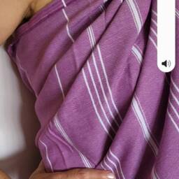 Handmade Turkish Cotton Peshtemal Towel Set Dark Lilac Bath & Hand - thumbnail 2