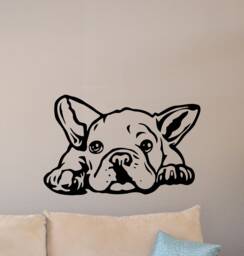 Bulldog Wall Decal Puppy Poster Dog Gifts Pet Shop Sign Animals For Nursery Vinyl Sticker Playroom Decor Home Art Stencil 6F47 - thumbnail 1