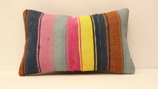 Pillow Cover - Classic Stripe -Sofa -Ticking -Blue&red- Cotton -Decorative -12x20 Feet- 4Oef-291 - image 1