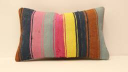 Pillow Cover - Classic Stripe -Sofa -Ticking -Blue&red- Cotton -Decorative -12x20 Feet- 4Oef-291 - thumbnail 1
