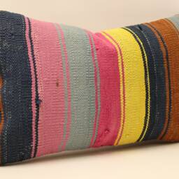 Pillow Cover - Classic Stripe -Sofa -Ticking -Blue&red- Cotton -Decorative -12x20 Feet- 4Oef-291 - thumbnail 3