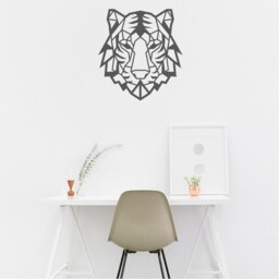 Geometric Tiger Head Wall Art, Minimalist, Modern, Abstract, Decal, Mural, Transfer, Boho -G052 , 5 Sizes, 36 Colour Options - thumbnail 3