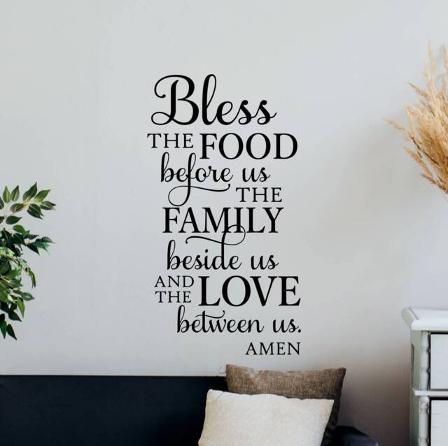 Bless The Food Before Us Wall Decal Kitchen Quote Sign Office Dining Room Poster Mural Gift Vinyl Sticker Decor Home Art Print G205 - image 1