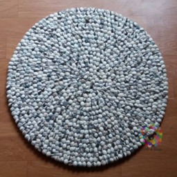 Handmade Wool Felt Ball Rug Tie Dye Pom Design - thumbnail 4