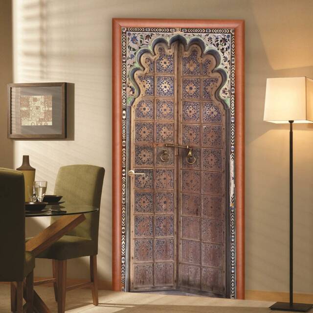 Door Wall Sticker Old Oriental Style Door/ Moroccan Sticker/ Arabic Door/ Wallpaper/ Spanish Decal/ - image 1
