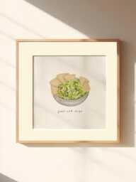 Guac & Chips Art Print - Guacamole & Tortilla Chip Illustration - Kitchen Wall Art, Mexican Food Decor, Gift For Foodies - thumbnail 1