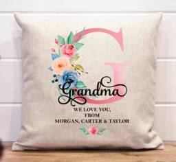 Personalised Cushions Mothers Day Gift Mom 60Th Birthday Granny Flowers Cushion Nanny's House Grandma For Her - thumbnail 1