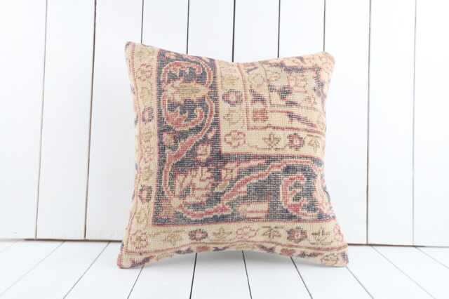 Vintage Turkish Kilim Pillow Cover Bohemian Decorative Cushion - 18''x18'' - image 1