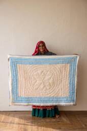 Keepsake Baby Quilt - Hand Block Printed Cotton, Heirloom Nursery Bedding, Personalized Name Blanket