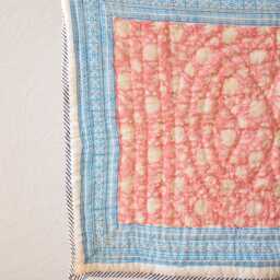 Keepsake Baby Quilt - Hand Block Printed Cotton, Heirloom Nursery Bedding, Personalized Name Blanket - thumbnail 3