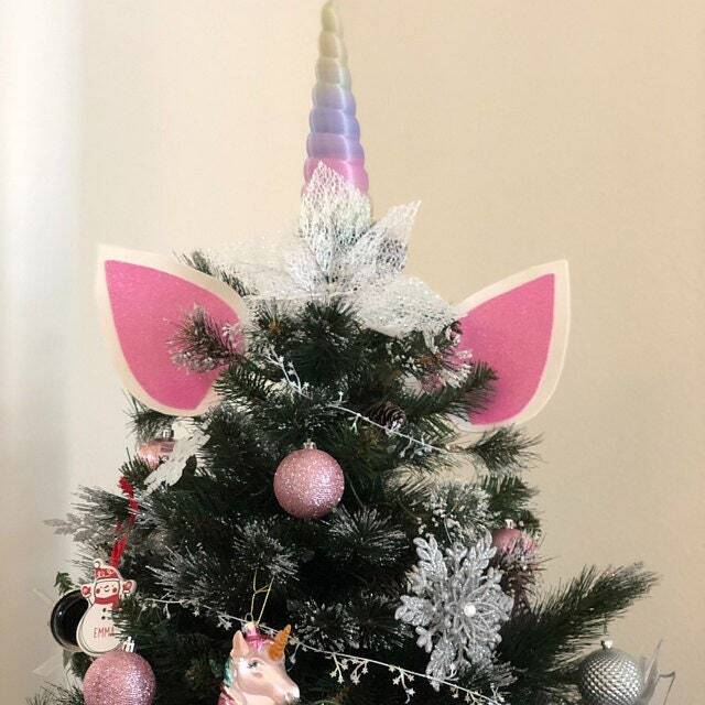 Christmas Unicorn Tree Topper, Decorations - D??cor For Kids Party, Holidays, Girls Room - image 1