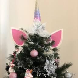 Christmas Unicorn Tree Topper, Decorations - D??cor For Kids Party, Holidays, Girls Room - thumbnail 1