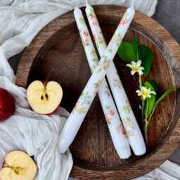 Apple Tall Taper Candles, Fruit Dinner Candles, Harvest Autumn Fall Summer Party Decor, Gift For Her, Teacher Gifts, Rustic County Kitchen Decor - thumbnail 2