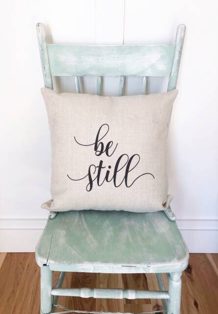 Be Still Linen Pillow Cover - Farmhouse Style Throw - image 1