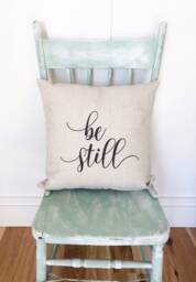 Be Still Linen Pillow Cover - Farmhouse Style Throw - thumbnail 1